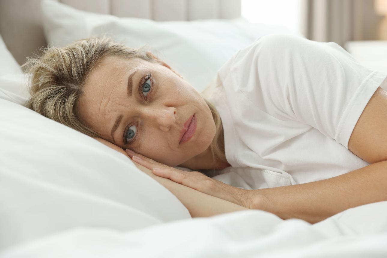 Progesterone decline in perimenopause causing fatigue and sleep disturbance in midlife woman