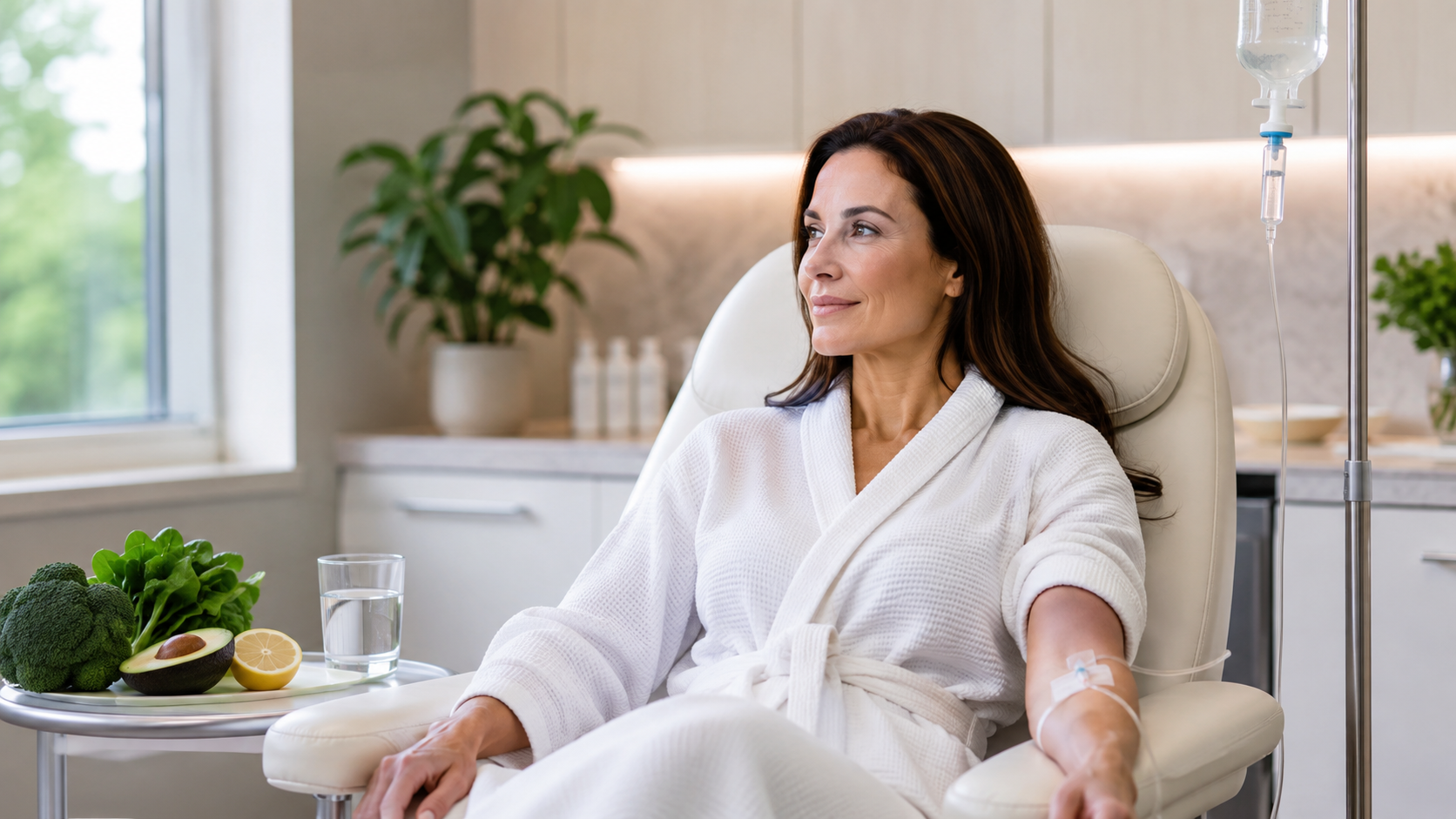 Patient receiving IV glutathione therapy at a functional medicine clinic in Birmingham, MI